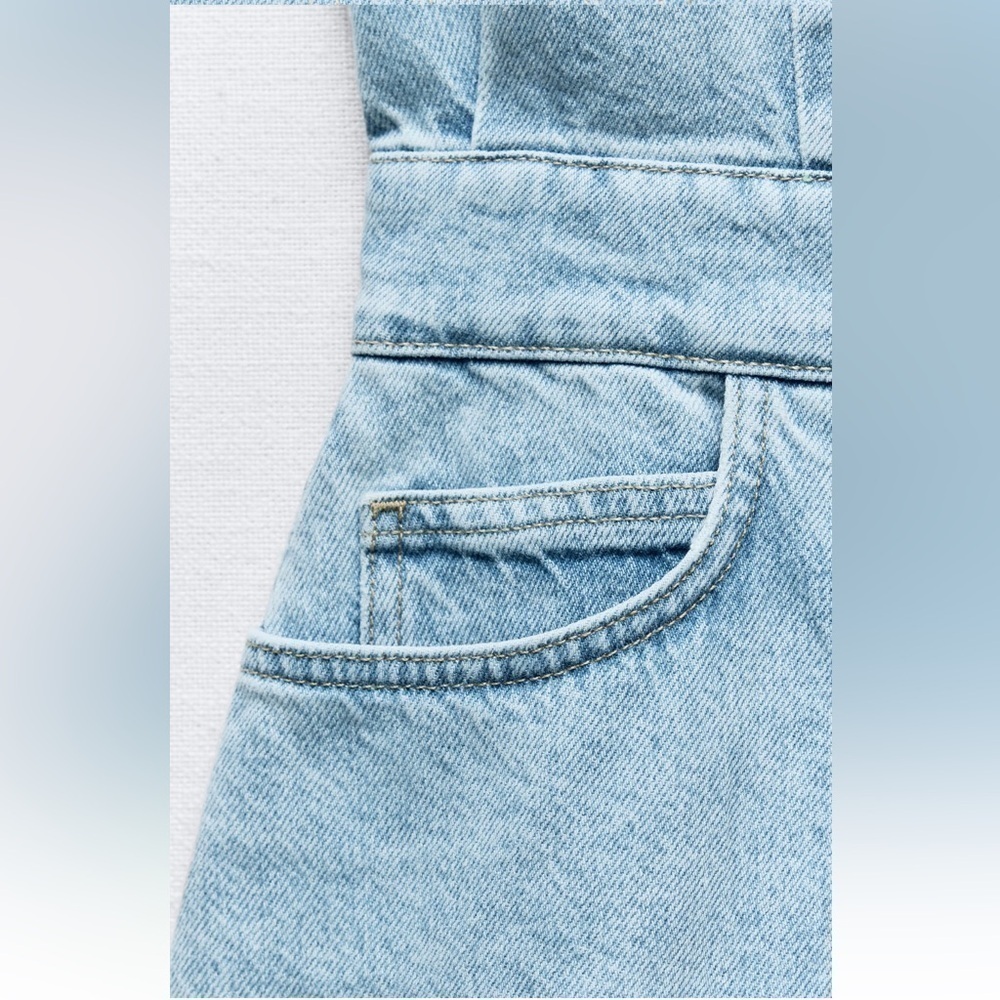 New ZARA Sleeveless Denim Mini Dress - Picture 9 of 9